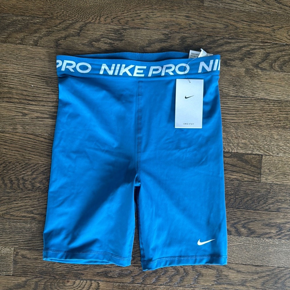 NWT Nike Pro Blue Compression Shorts